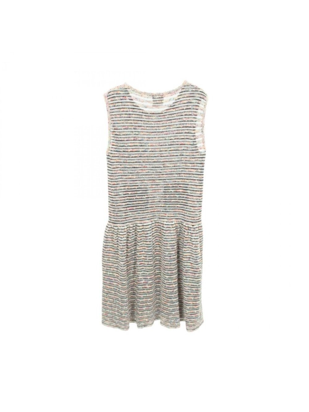 Chanel Dress Sleeveless Border White Multi Color Rayon Cotton - Picture 2 of 10